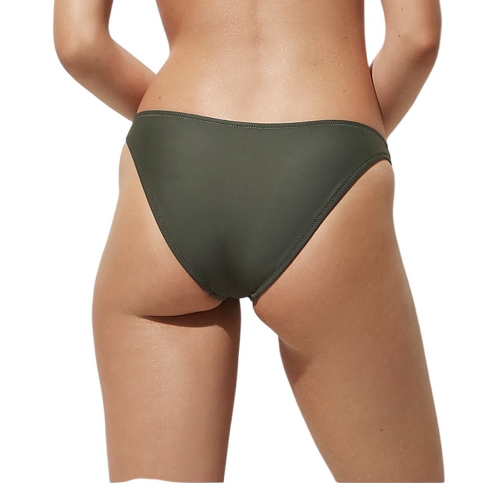 J. Crew Bikini Bottoms Large NWT | Olive Green + Curved Waist | Cheeky Swim Fit - Picture 2 of 4